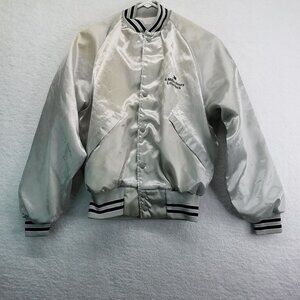 3M‎ Jacket Small Satin Silver Gray Little Rock 4 Million Hours Vintage